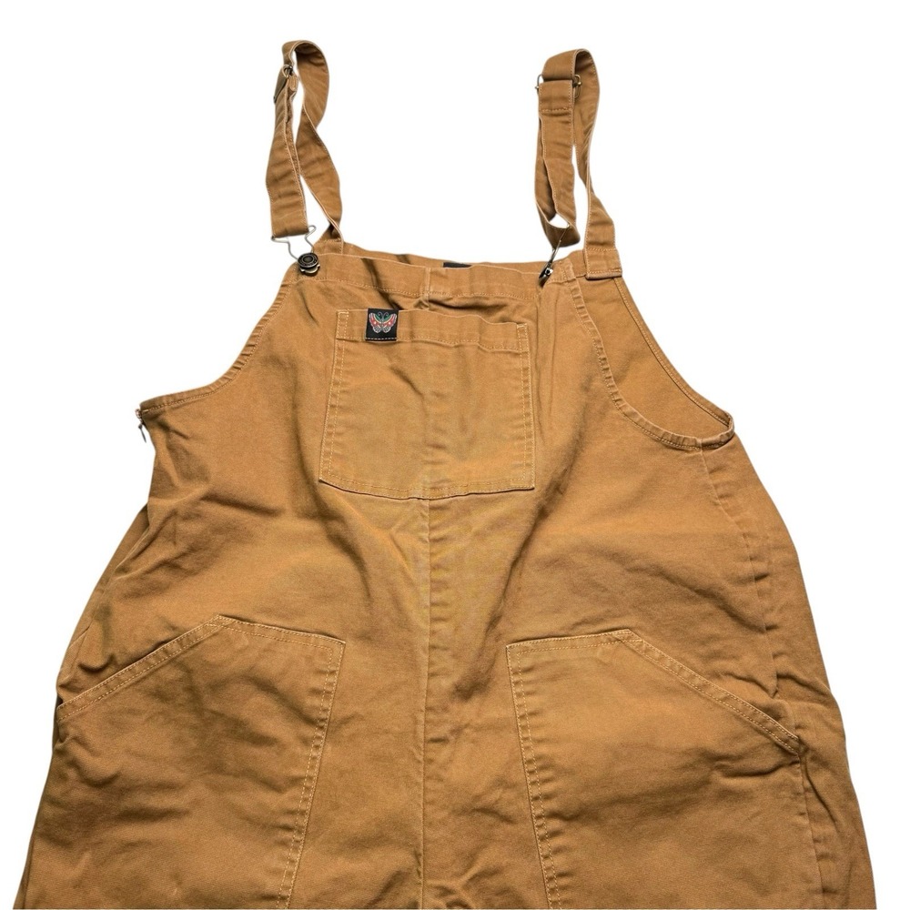 Girl Scouts The Billie Overalls Bib Medium Utility Tan Brown Canvas